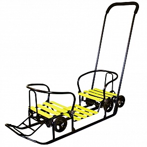 Снегомобиль Snow Galaxy Black Auto Для Двоих, лимонные рейки, на больших мягких колесах (Galaxy, 7340rt)